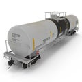 White railroad tank cars for oil and gas. 3D illustration