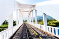 White railway bridge in lumphun province Thailand
