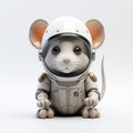 Charming Anime Style Astronaut Mouse Model With Nasa Space Helmet