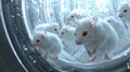 White Rats in a Laboratory Setting Royalty Free Stock Photo