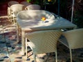 White rattan dining table furniture set