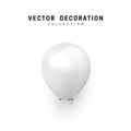 White realistic balloon isolated on white background. Royalty Free Stock Photo