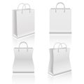 White realistic blank paper shopping bags vector set Royalty Free Stock Photo