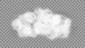 White Realistic Cloud Isolated On Transparent Background