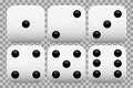 White realistic dice collection  set of 6  vector available Royalty Free Stock Photo