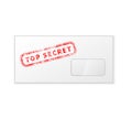 White realistic envelope with red top secret stamp isolated on white background Royalty Free Stock Photo