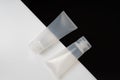 white realistic glossy cosmetic tubes