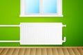 White realistic heating radiator