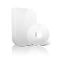 White realistic isolated DVD, CD, Blue-Ray smooth shaped case with disk Royalty Free Stock Photo