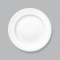 White realistic plate top view