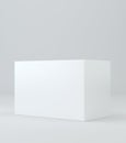 White realistic rectangle box package mockup with shadow for your design. Blank rectangular container or cardboard Royalty Free Stock Photo