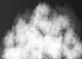 White realistic smoke on transparent background.