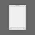 White realistic tablet pc empty display 3d template vector illustration. Vertical portable computer Royalty Free Stock Photo