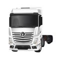 white realistic truck. Delivery large transport