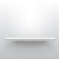 White realistic vector shelf attached to the wall. Advertising e