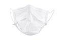 White realistic wear medical face mask front view isolated with clipping path