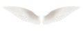 White realistic wings. Pair of white isolated angel style wings with 3D feathers, bird wings design - vector Royalty Free Stock Photo