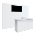 White reception or information desk. Royalty Free Stock Photo