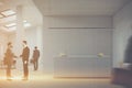 White reception in open space office toned Royalty Free Stock Photo