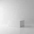 White rectangle block cube in empty room background. Abstract Interior architecture mockup concept. Minimalism theme. Studio Royalty Free Stock Photo