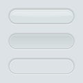 White rectangle buttons. Normal and pushed. 3d web interface elements Royalty Free Stock Photo