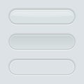 White rectangle buttons. Normal and pushed. 3d web interface elements