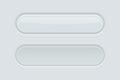 White rectangle buttons. Normal and pushed. 3d web interface elements