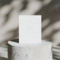 White rectangular block on cylindrical base isolated on transparent background Royalty Free Stock Photo