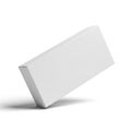A white rectangular block resting on a white surface with a slight shadow Royalty Free Stock Photo