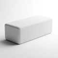 White Rectangular Block with Rounded Edges on White Background shape geometric Royalty Free Stock Photo
