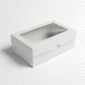 A white rectangular box with a drawer and a lid, standing on a transparent background Royalty Free Stock Photo