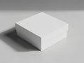 A white rectangular box on a gray surface with a subtle shadow Royalty Free Stock Photo