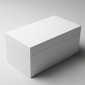 A white rectangular box with a lid on a plain background Royalty Free Stock Photo