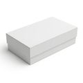 A white rectangular box with a lid sitting on a plain background Royalty Free Stock Photo