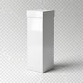 A white rectangular box with a lid on a transparent background Royalty Free Stock Photo