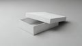 White rectangular box with open lid and empty interior Royalty Free Stock Photo