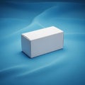 Box placed on a smooth, light blue fabric surface. The box is plain, with Royalty Free Stock Photo