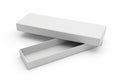 White rectangular box with removable lid and empty interior on plain white background Royalty Free Stock Photo