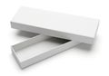 White rectangular box with sliding lid opened on white background Royalty Free Stock Photo
