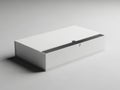 A white rectangular box with a sliding lid on a plain background Royalty Free Stock Photo