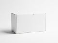 A white rectangular box with a slight shadow on a plain white background Royalty Free Stock Photo