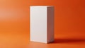 A white rectangular box standing upright against an orange background isolated on transparent background Royalty Free Stock Photo
