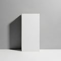 White rectangular box standing upright on white surface Royalty Free Stock Photo
