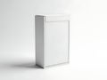 White rectangular box with transparent front panel on a plain background Royalty Free Stock Photo