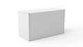 White rectangular cardboard box isolated on a white background, perfect for product packaging mockup or shipping isolated on white Royalty Free Stock Photo