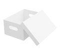 The white rectangular cardboard box looks beautiful and clean on a white background