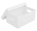 The white rectangular cardboard box looks beautiful and clean on a white background