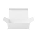 The white rectangular cardboard box looks beautiful and clean on a white background