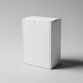 White rectangular cardboard box with a tuck in flap is set against a Royalty Free Stock Photo