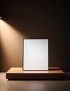 White rectangular frame for product display